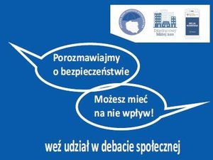 Grafika &quot;Porozmawiajmy o bezpieczeństwie, możesz mieć na nie wpływ&quot;.