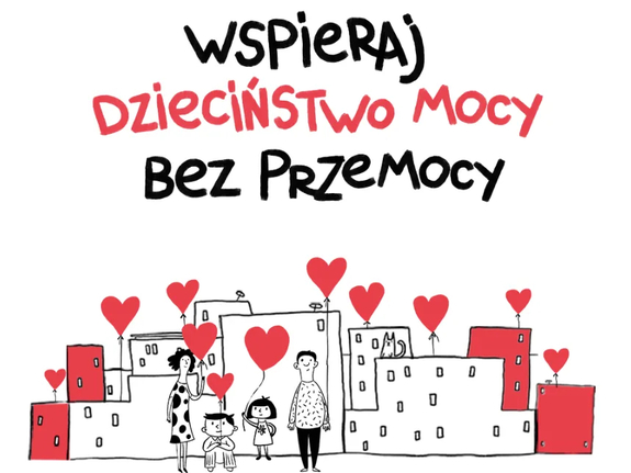 plakat/grafika kampanii &quot;Dzieciństwo bez przemocy&quot;